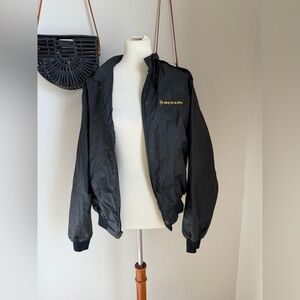 Vintage Swingter Dunlop Black Windbreaker Jacket, Size Large